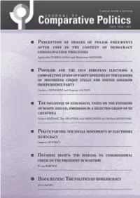 Perception of Images of Polish Presidents After 1989 in the Context of Democracy Consolidation Processes