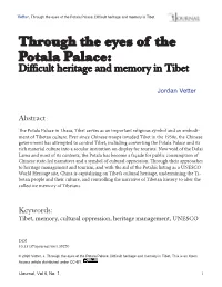 Through the Eyes of the Potala Palace: Difficult Heritage and Memory Intibet