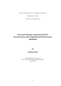 Ultrasound Imaging Augmented 3D Flow Reconstruction and Computational Fluid Dynamics Simulation
