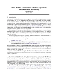 Agreement, Head Movement, and Locality Omer Preminger∗ March 2020