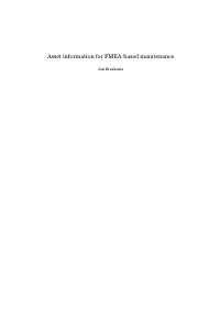 Asset Information for FMEA-Based Maintenance