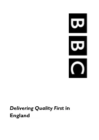 Delivering Quality First in England