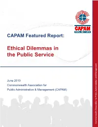 Ethical Dilemmas in the Public Service