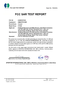 FCC SAR TEST REPORT Report No