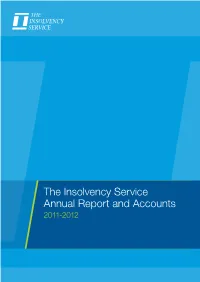 The Insolvency Service Annual Report and Accounts 2011-2012, HC 358