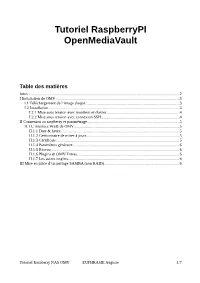 Tutoriel Raspberrypi Openmediavault