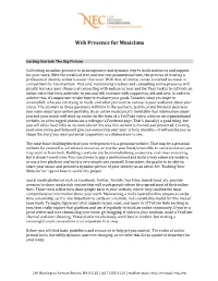 Web Presence for Musicians