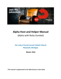 Alpha with Nicky Gumbel Host/Helper Guide