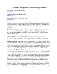 Bibliography of Tahltan Language Materials