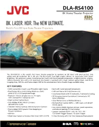 DLA-RS4100 8K. LASER. HDR. the NEW ULTIMATE