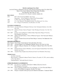 The Reverend Samuel Cruz CV