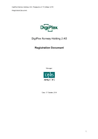 Digiplex Norway Holding 2 AS Registration Document