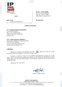 M__ Dated 28 June 2017 (Copy Enclosed) Was Promulgated in the Above Entitled Case