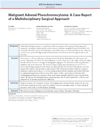 Malignant Adrenal Pheochromocytoma: a Case Report of a Multidisciplinary Surgical Approach