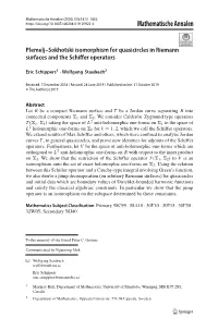 Plemelj–Sokhotski Isomorphism for Quasicircles in Riemann Surfaces and the Schiffer Operators