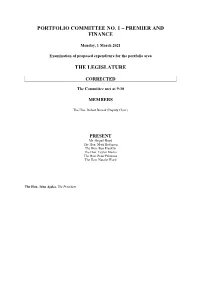 Transcript of Committee Proceedings