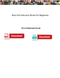 Best Golf Instruction Books for Beginners