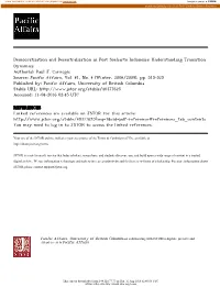 Democratization and Decentralization in Post-Soeharto Indonesia: Understanding Transition Dynamics Author(S): Paul J