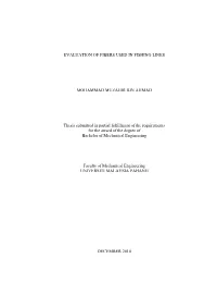 Evaluation of Fibers Used in Fishing Lines Mohammad