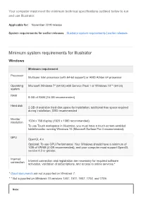 Minimum System Requirements for Illustrator