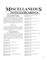 MISCELLANEOUS NOTICES/HEARINGS Notice of Abandoned Property ENTITY NAME: DAZIER REALTY CORP