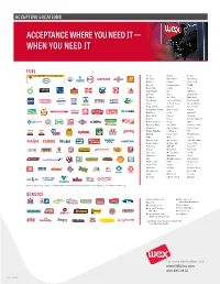 Sheetz Universal Acceptance List