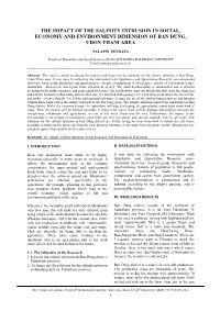 The Impact of the Salinity Intrusion in Social, Economy and Environment Dimension of Ban Dung, Udon Thani Area