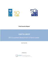 UNDP & UNCDF DFS Ecosystem Assessment in Sierra Leone