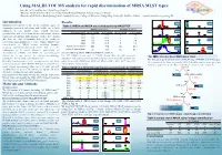 Using MALDI-TOF MS Analysis for Rapid Discrimination of MRSA MLST