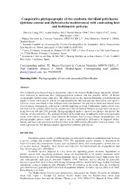 Comparative Phylogeography of Two Symbiotic Dorvilleid Polychaetes (Iphitime Cuenoti and Ophryotrocha Mediterranea) with Contrasting Host and Bathymetric Patterns