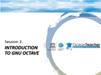 Introduction to the GNU Octave