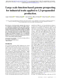 Large Scale Function-Based Genome Prospecting for Industrial Traits Applied to 1,3-Propanediol Production
