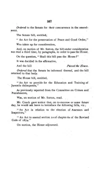 Ordered to the Senate for Their Concurrence in the Amend- Μient. the Senate Bill, Entitled, " an Act for the Preservation Of