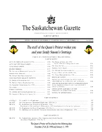 Sask Gazette Part I, Dec 24, 1998
