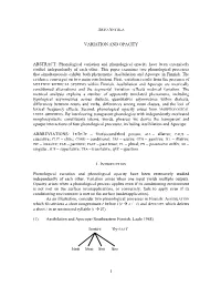 Variation and Opacity Abstract