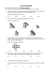 3-D (Intermediate UKMT)