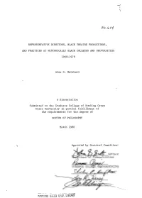 And Practices at Historically Black Colleges and Universities