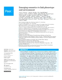 Emerging Semantics to Link Phenotype and Environment Anne E