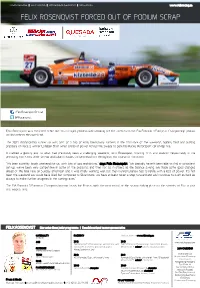 Felix Rosenqvist Forced out of Podium Scrap