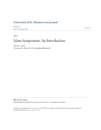 Islam Symposium: an Introduction Robert A