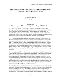 The Concept of Child Development in Book I of Augustine's Confessions