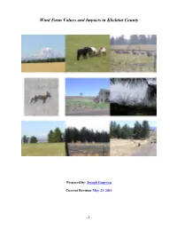 Wind Farm Values and Impacts in Klickitat County