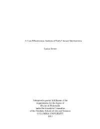 A Cost-Effectiveness Analysis of Early Literacy Interventions Jessica
