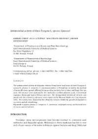 Antimicrobial Activity of Three Eryngium L. Species (Apiaceae)
