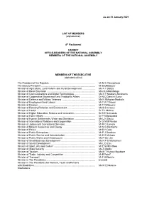 As on 21 January 2021 LIST of MEMBERS (Alphabetical) 6Th