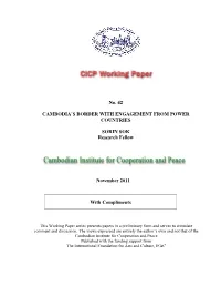 CICP Working Paper No. 42: Cambodia's Border With