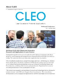 CLEO:2021 Program Archive