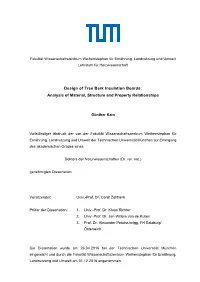 Design of Tree Bark Insulation Boards: Analysis of Material, Structure and Property Relationships