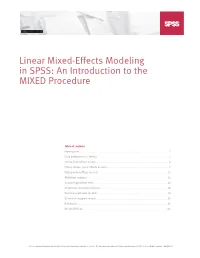 Linear Mixed-Effects Modeling in SPSS: an Introduction to the MIXED Procedure