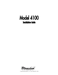 Model 4100 Installation Guide